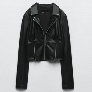 Zara Sleek Black Leather Jacket